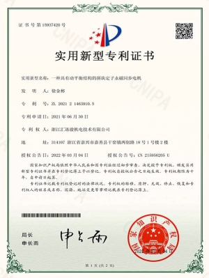 一種具有動平衡結(jié)構(gòu)的拼塊定子永磁同步電機(jī)（實(shí)用新型）